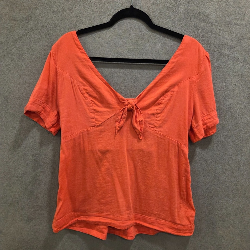 Old Navy Tie Front Babydoll Top‎ Womens Medium Y2K Retro Colorful Casual Boho